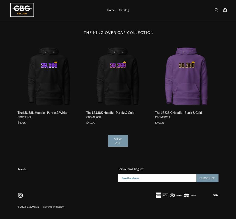 cbgmerch.com — Shopify storefront screenshot