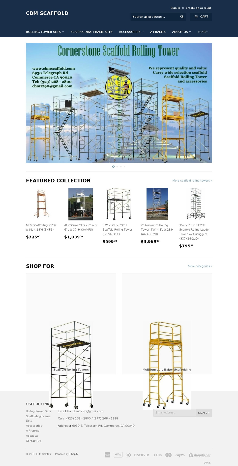 cbmscaffold.com shopify website screenshot