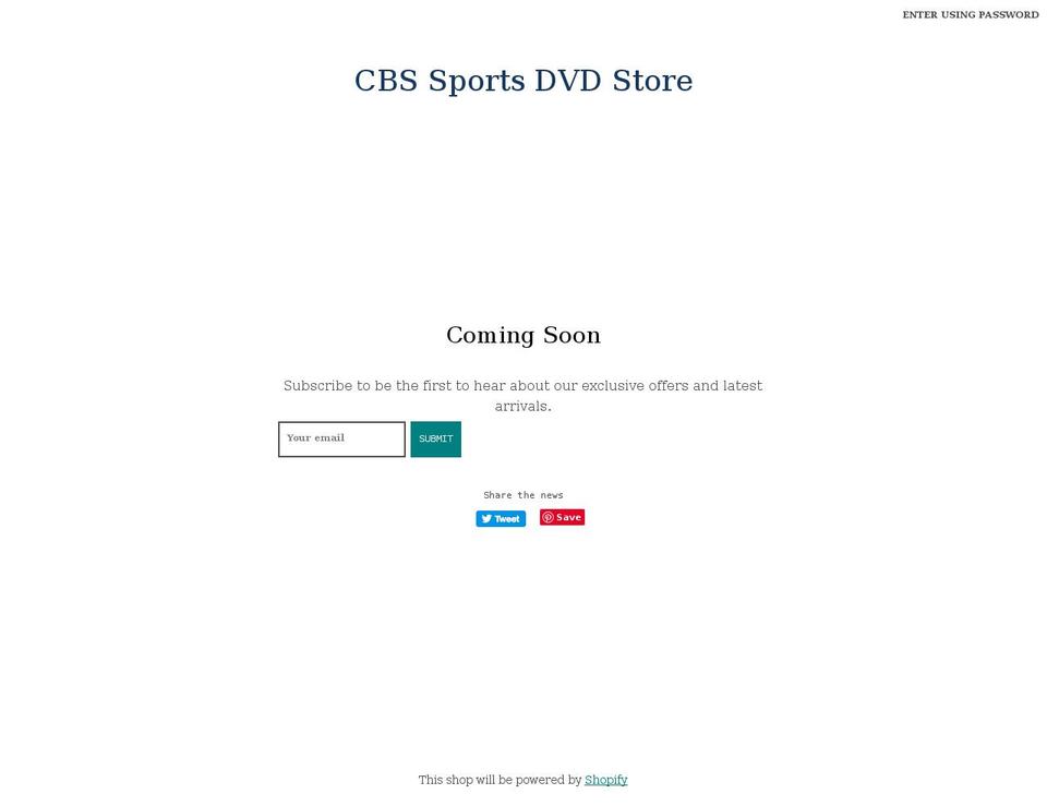 cbs-sports.myshopify.com shopify website screenshot