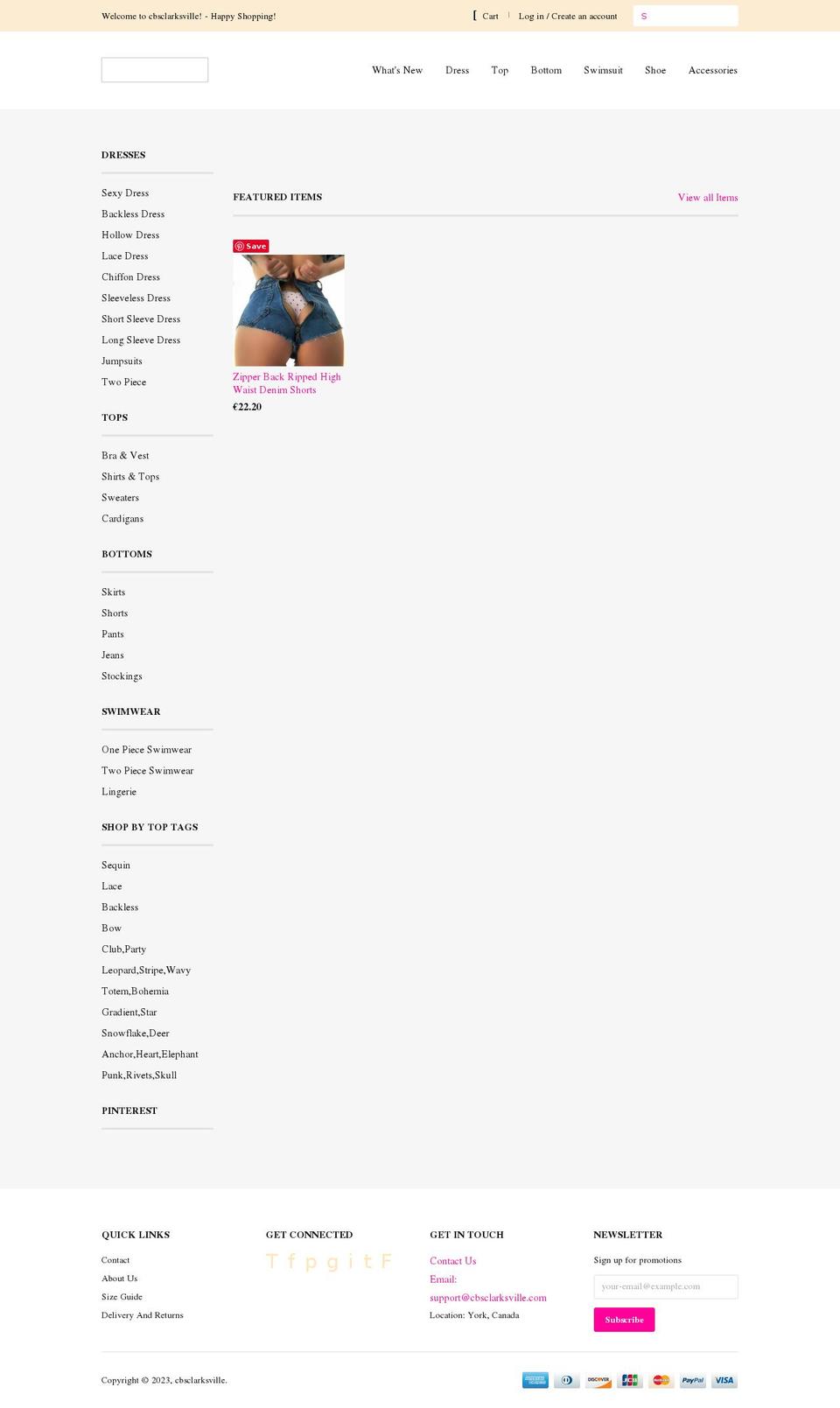 cbsclarksville.com shopify website screenshot