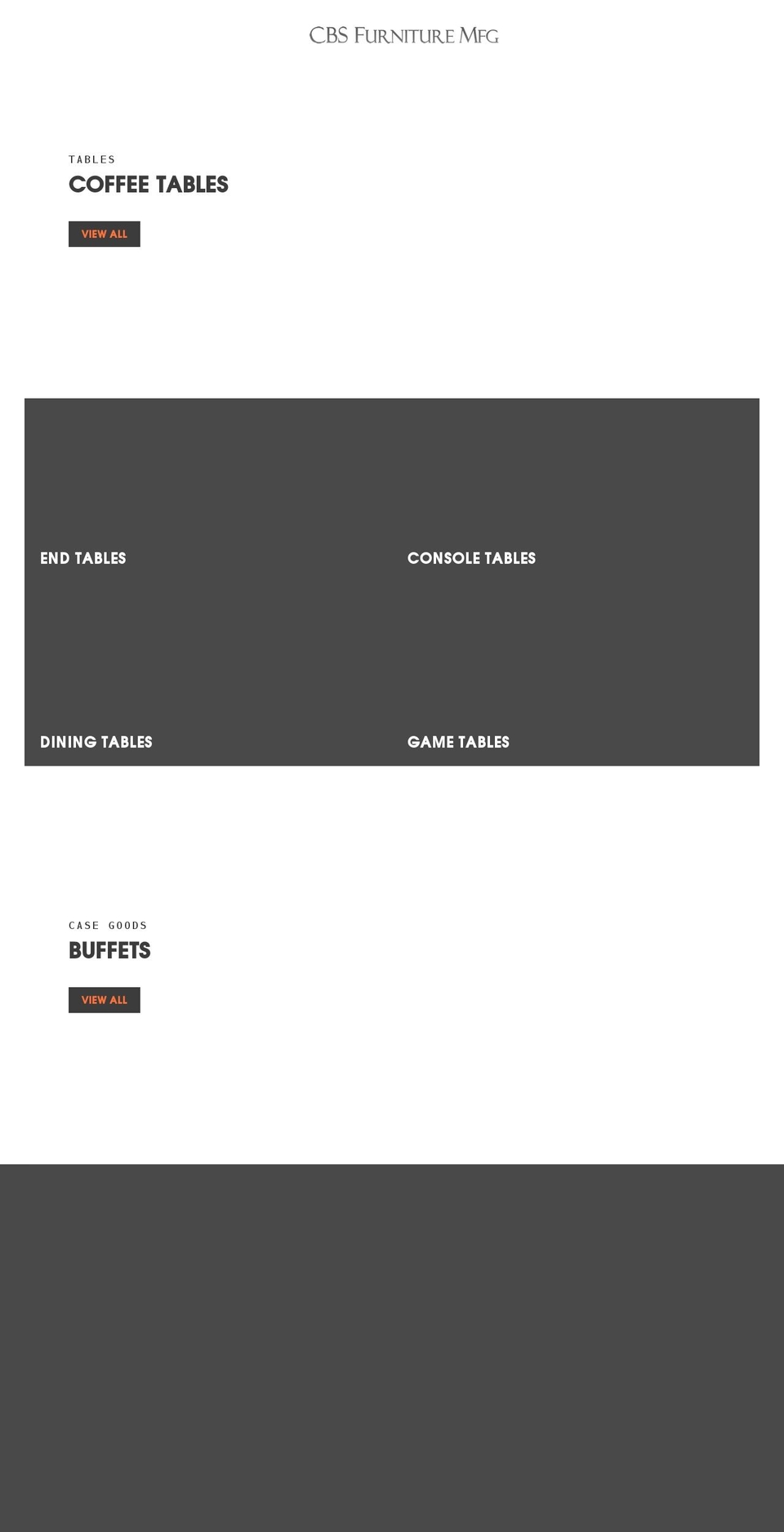 cbsfurnituremfg.com shopify website screenshot