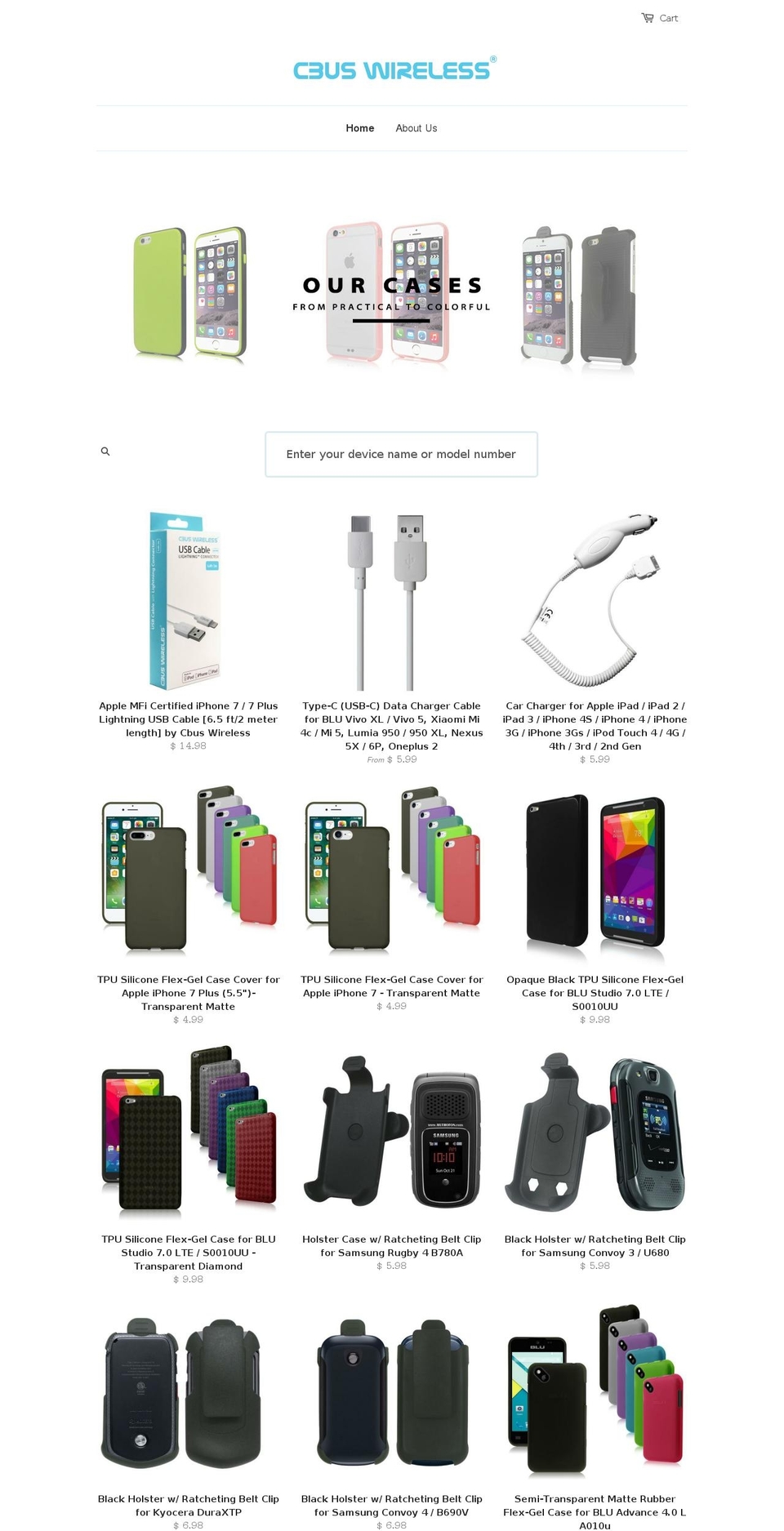 cbuswireless.com shopify website screenshot