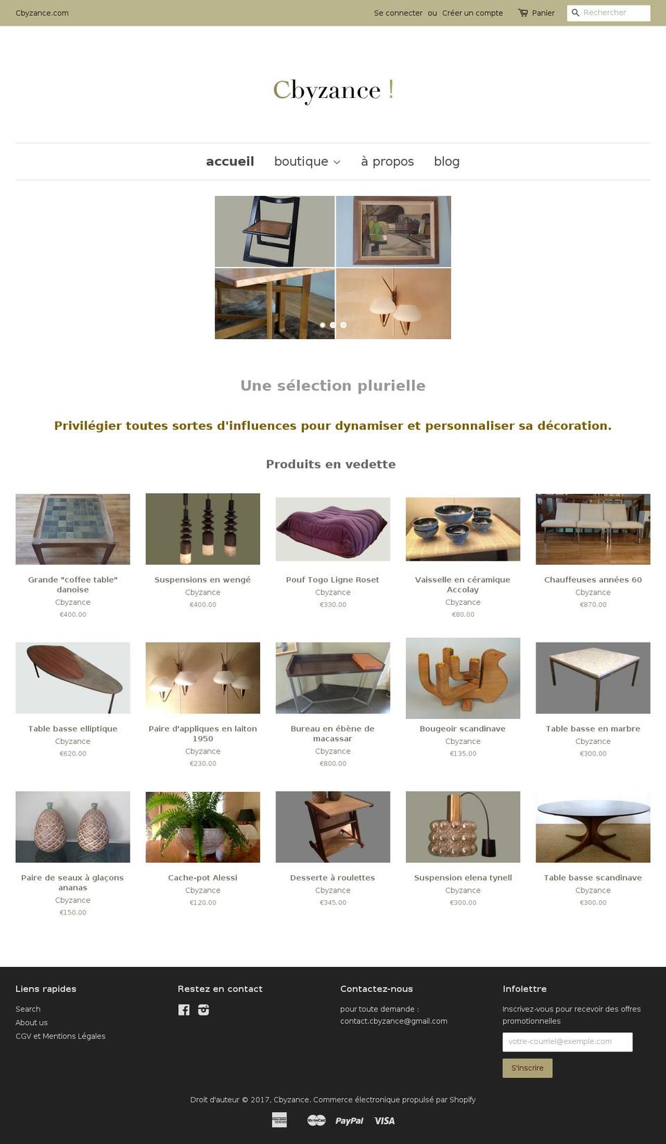 cbyzance.com shopify website screenshot