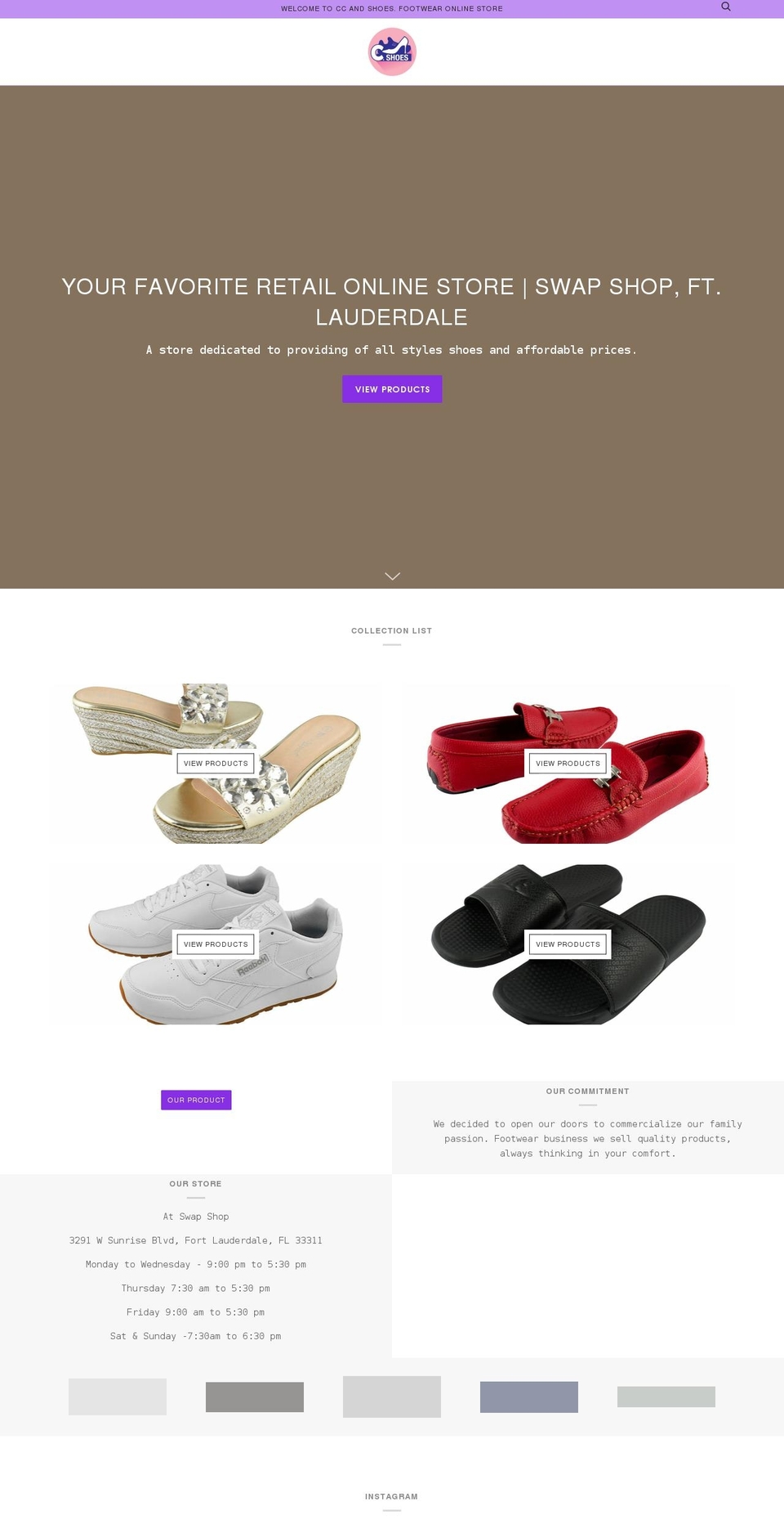 ccandshoes.com shopify website screenshot