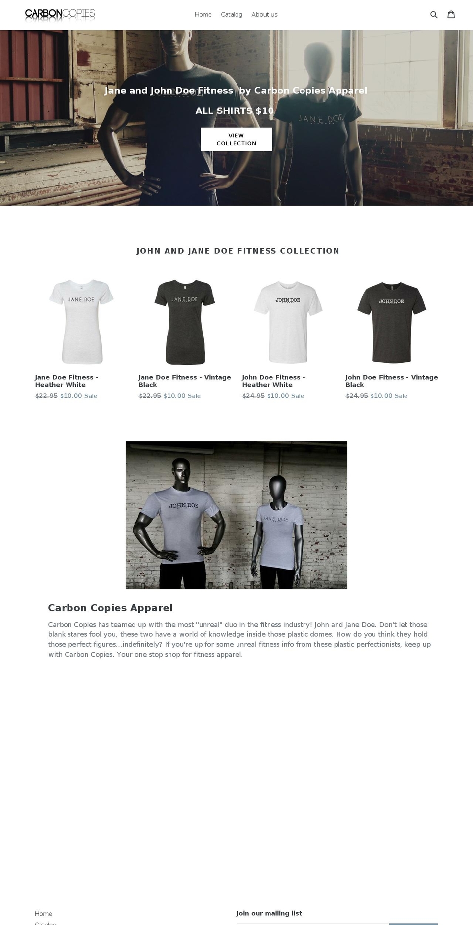 ccapparelstore.com — Shopify storefront screenshot