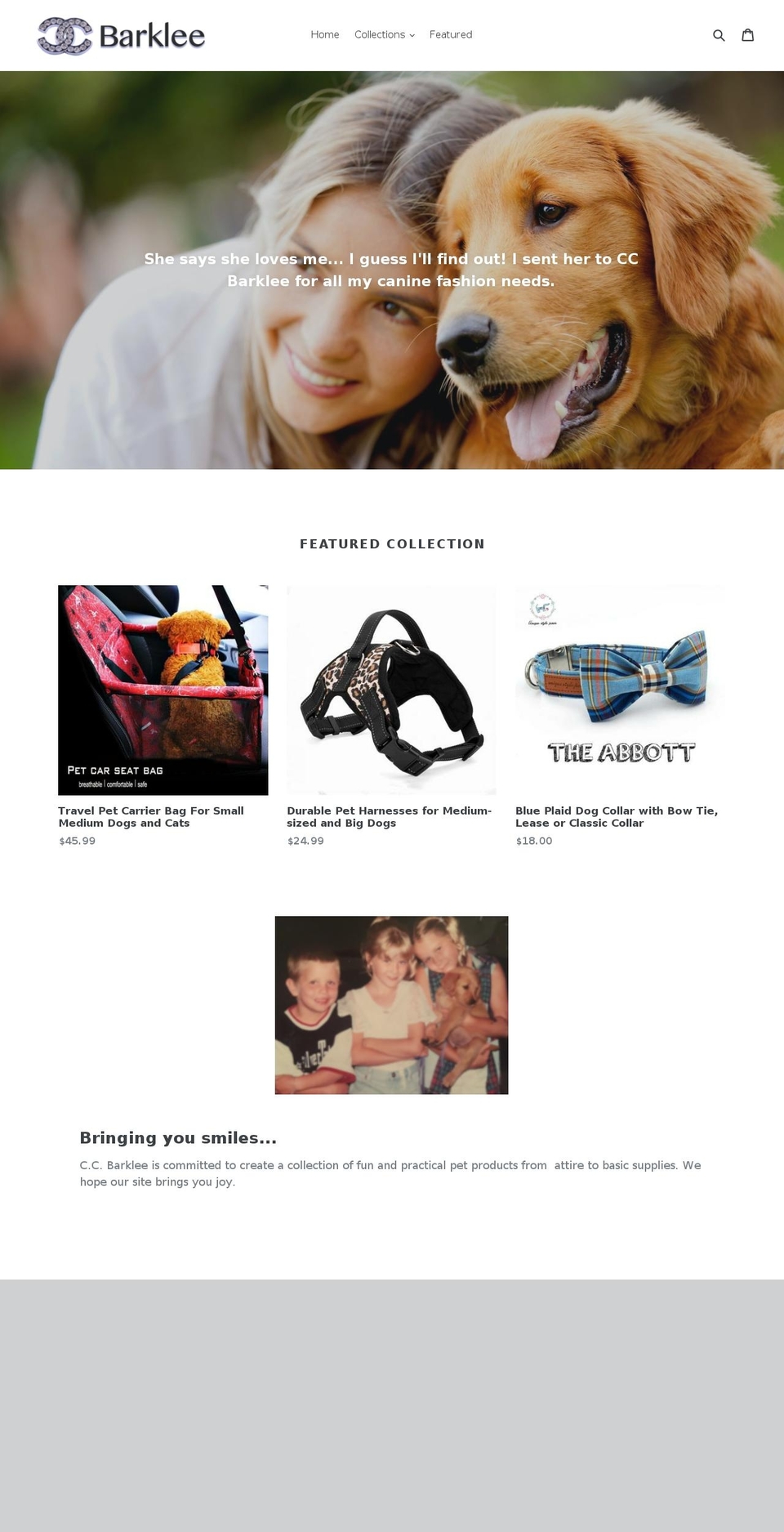 ccbarklee.com — Shopify storefront screenshot
