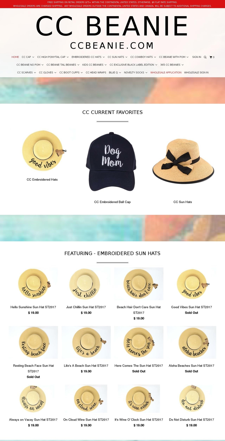 ccbeanie.com shopify website screenshot