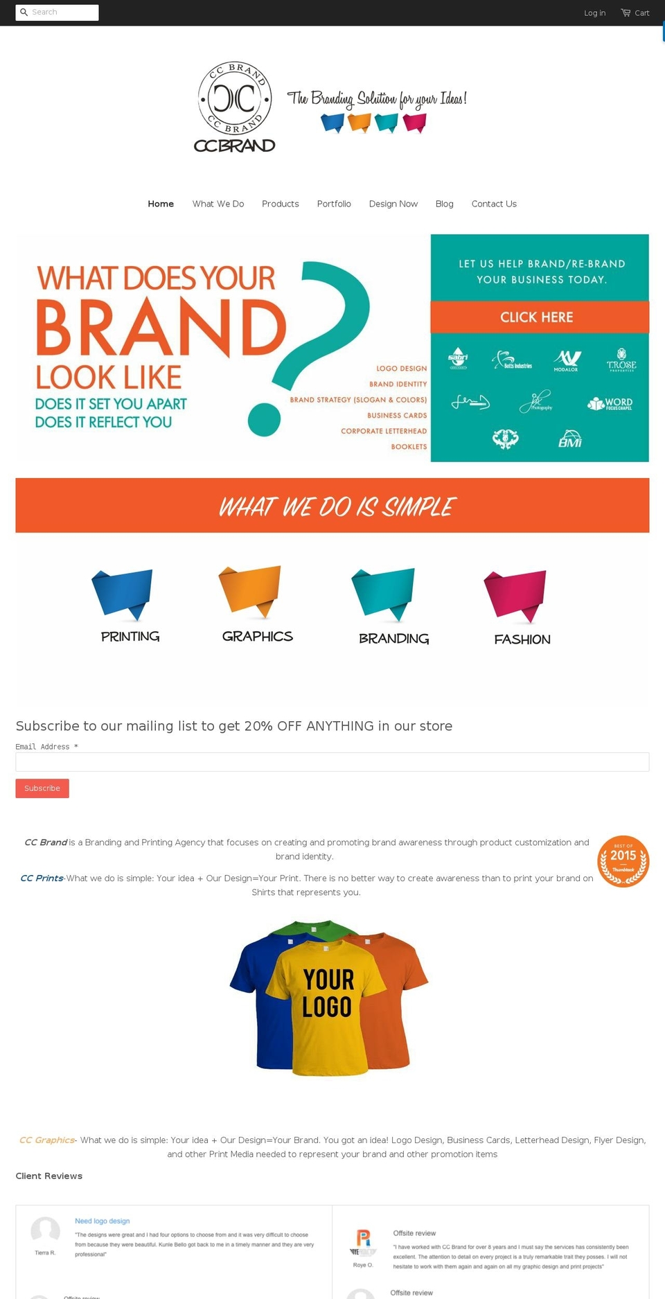 ccbrandideas.com — Shopify storefront screenshot