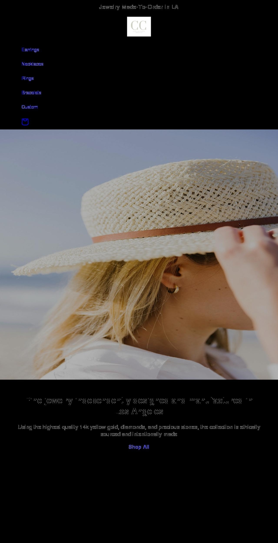 cccollectionjewelry.com shopify website screenshot