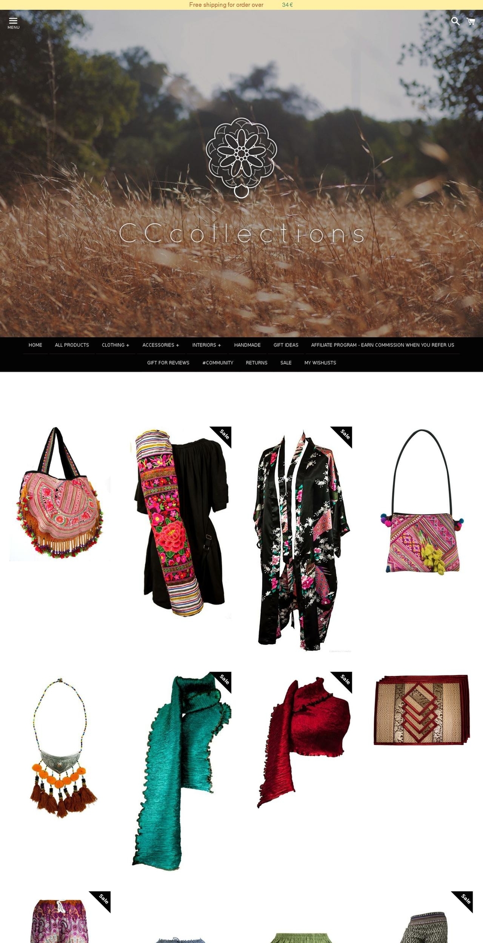 cccollections.com shopify website screenshot