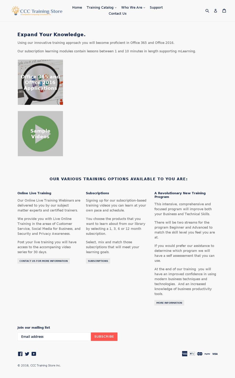 ccctrainingstore.com — Shopify storefront screenshot