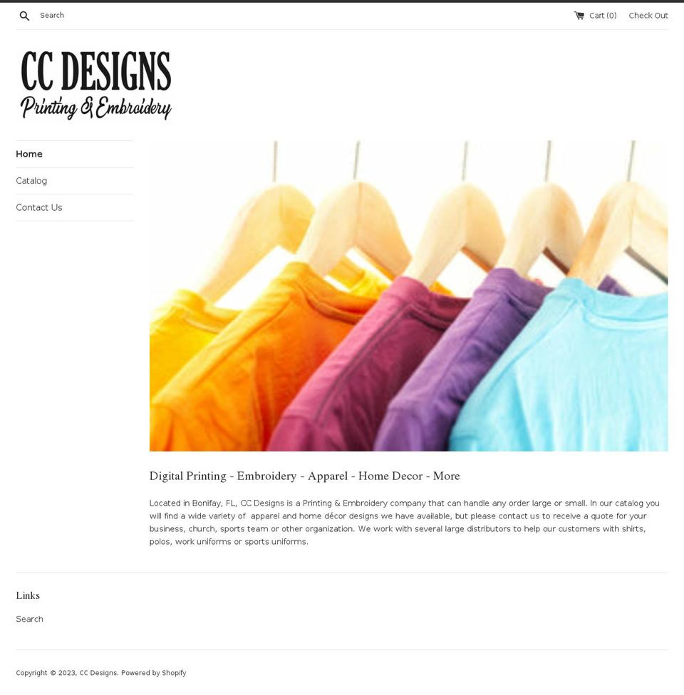 ccdesignsprinting.com shopify website screenshot