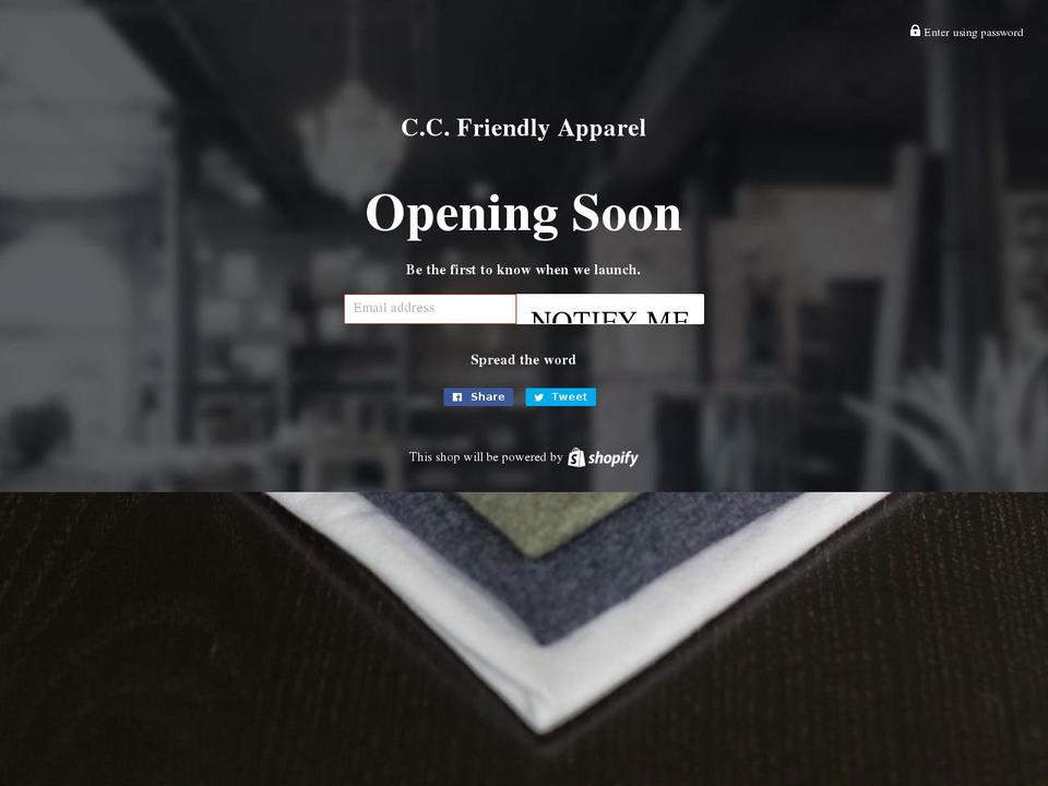 ccfriendly.com shopify website screenshot