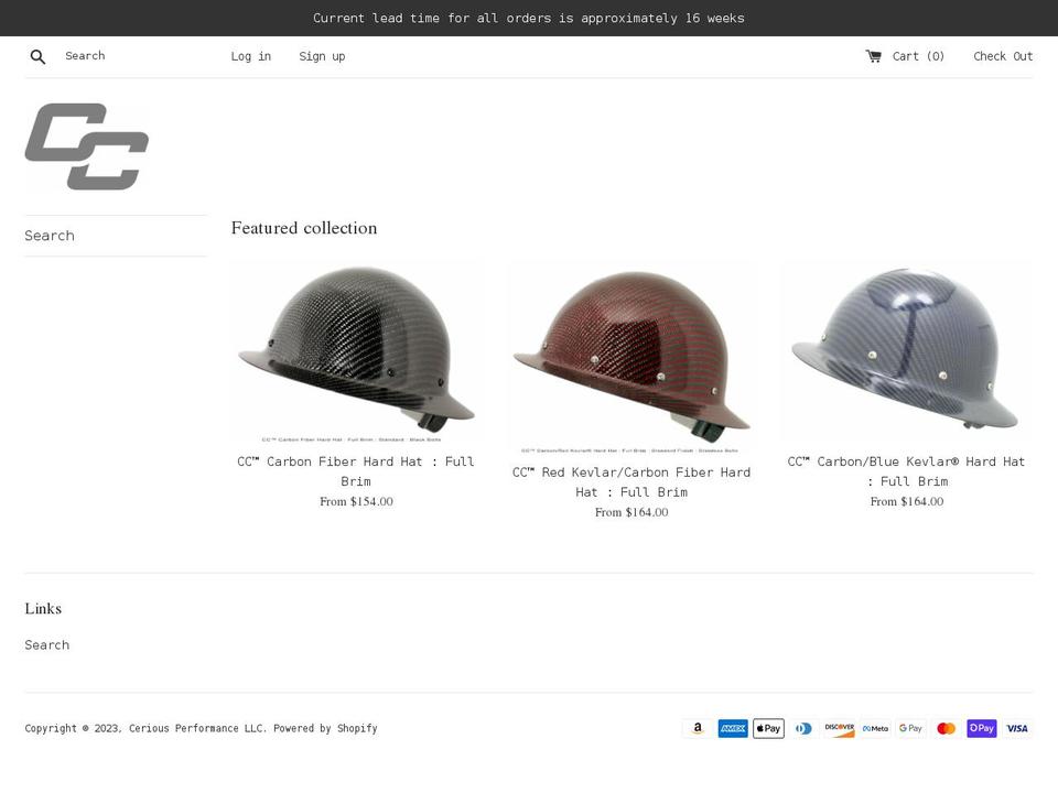 cchardhats.com shopify website screenshot