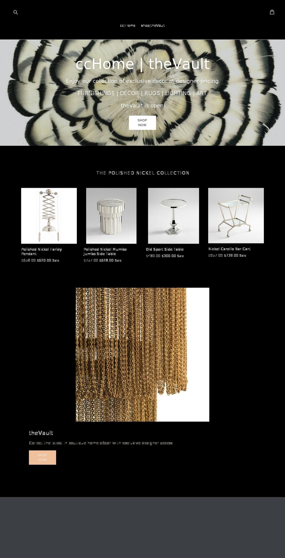 cchomethevault.com — Shopify storefront screenshot