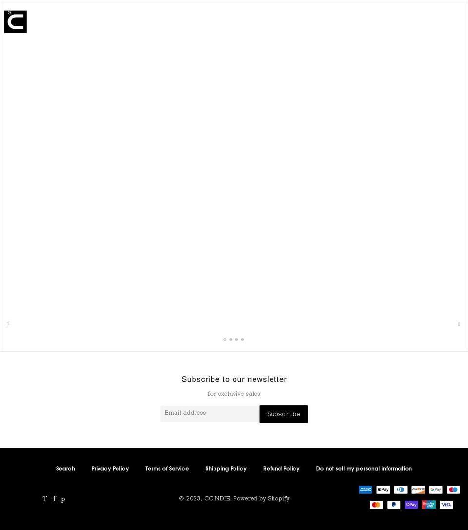ccindie.com shopify website screenshot
