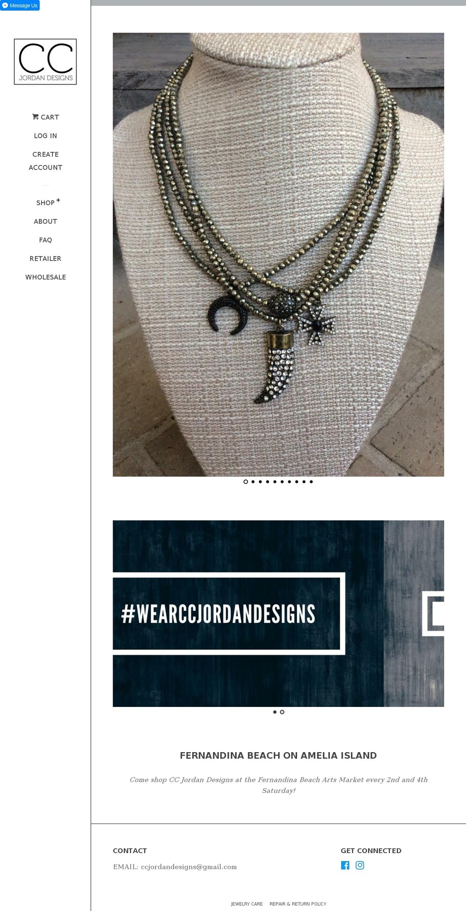 ccjordandesigns.com — Shopify storefront screenshot