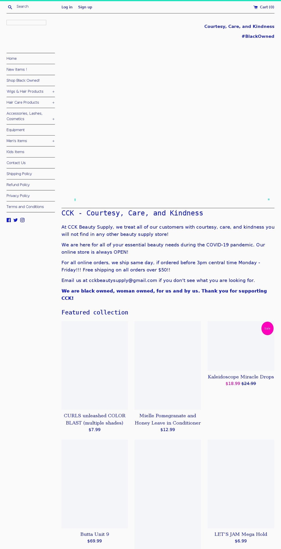 cckbeautysupply.com shopify website screenshot