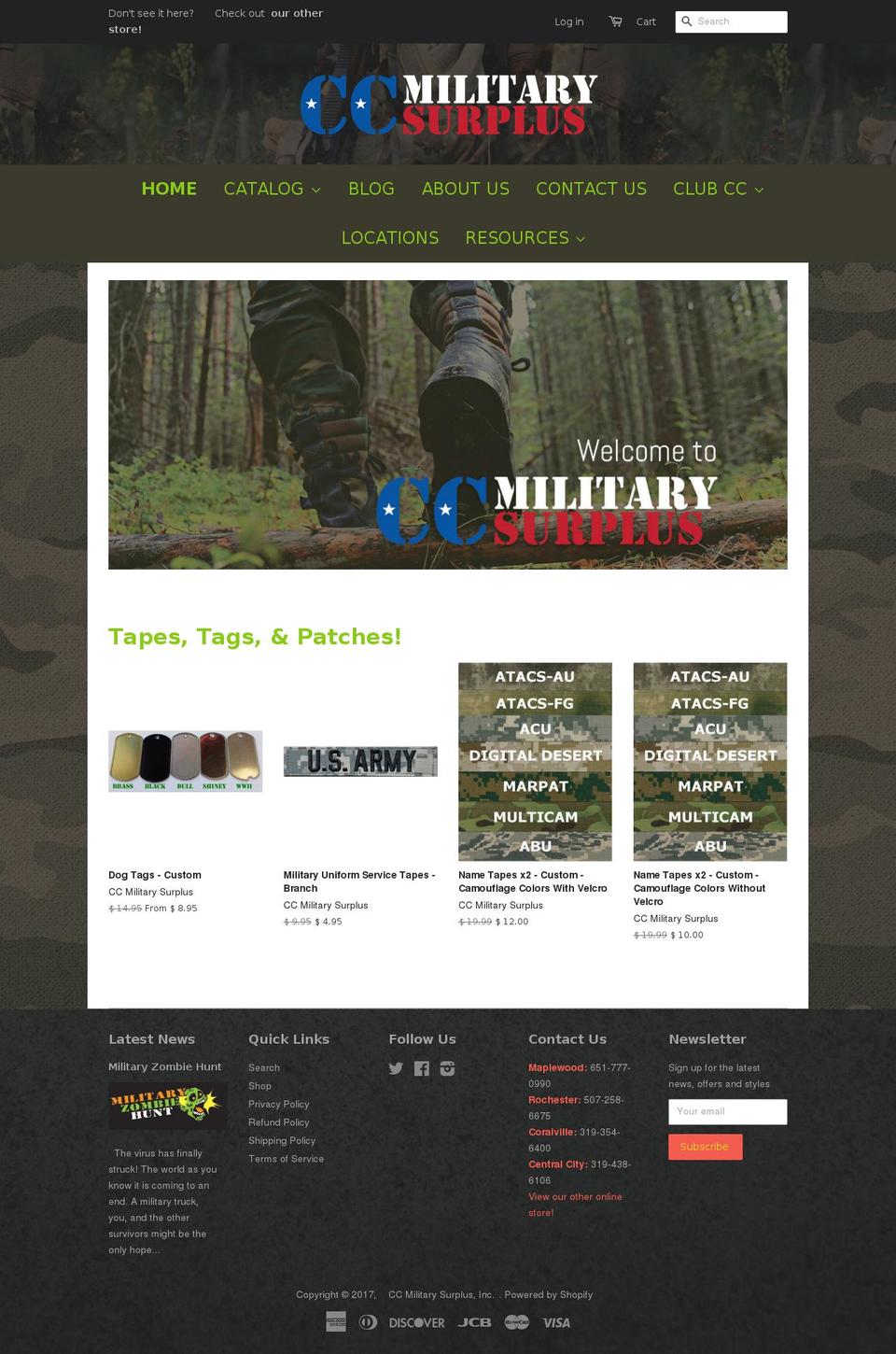 ccmilitary.com shopify website screenshot