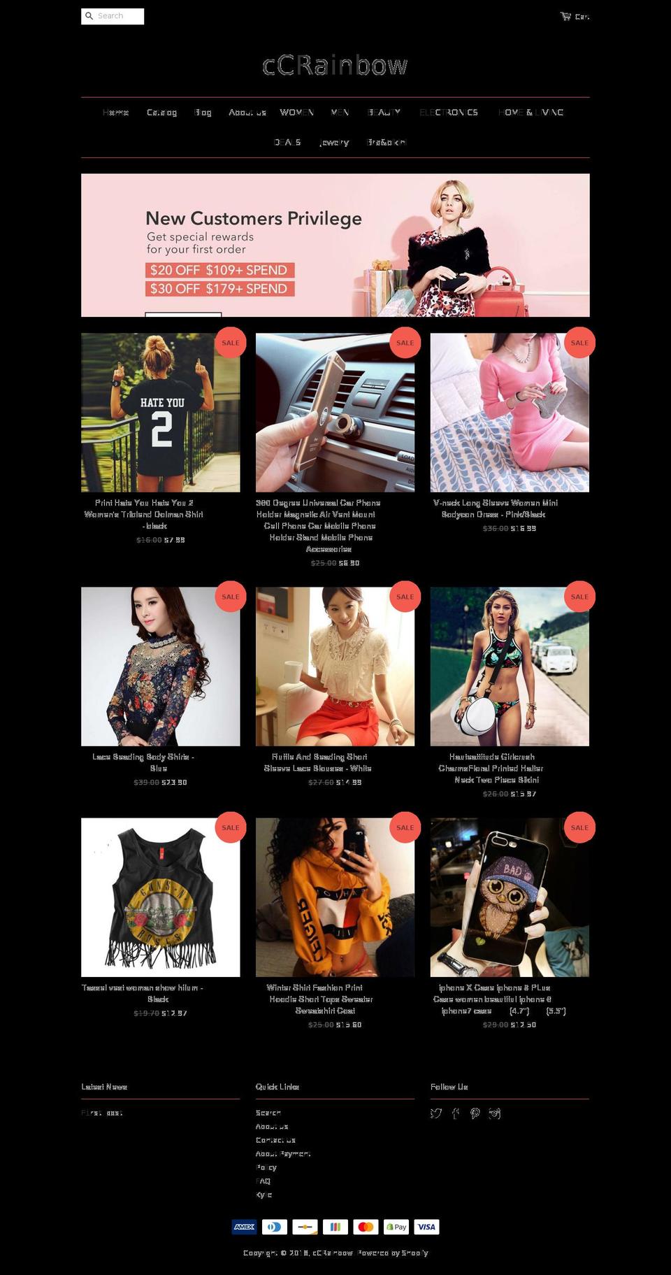 ccrainbow.com — Shopify storefront screenshot