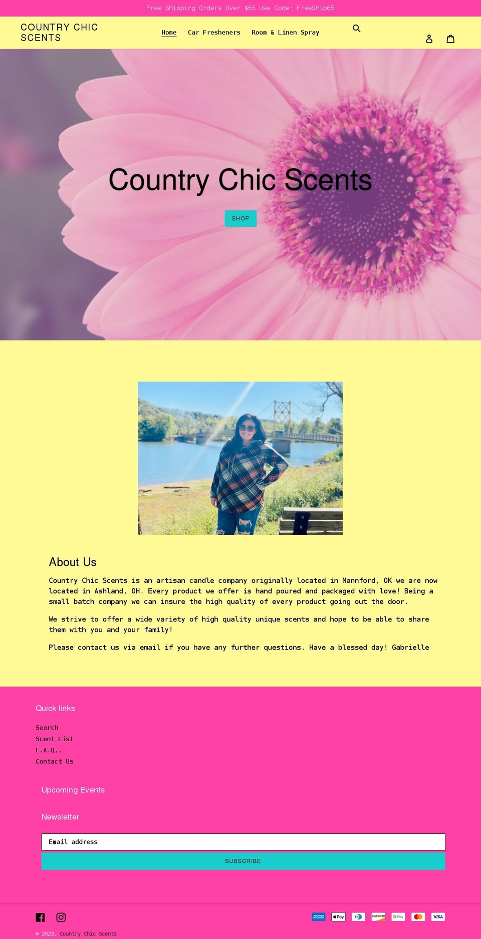 ccscandleco.com shopify website screenshot