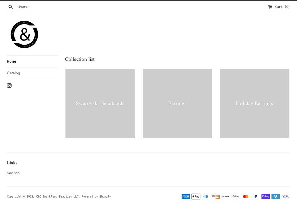 ccsparklingbeauties.com shopify website screenshot