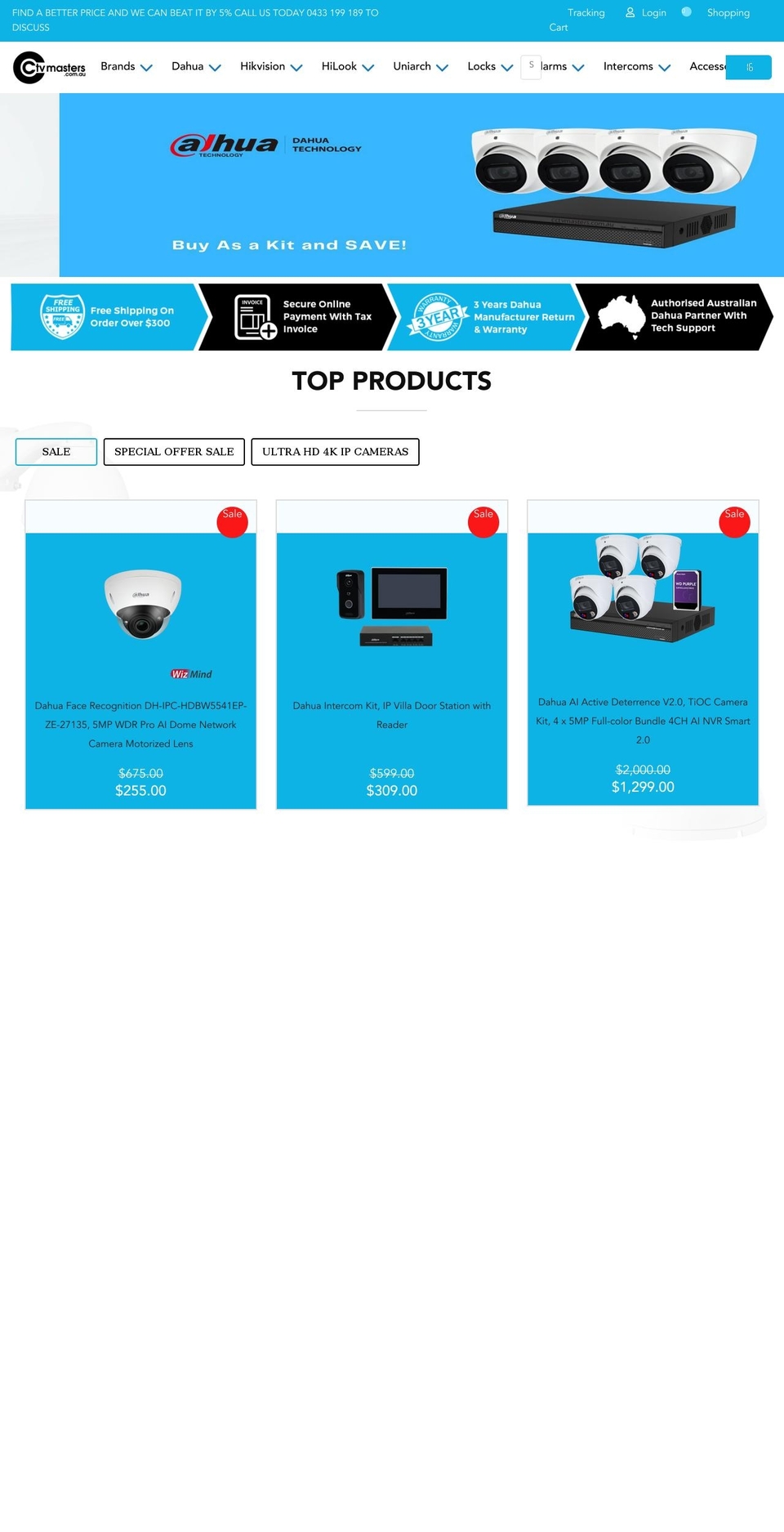 cctvmasters.com.au shopify website screenshot