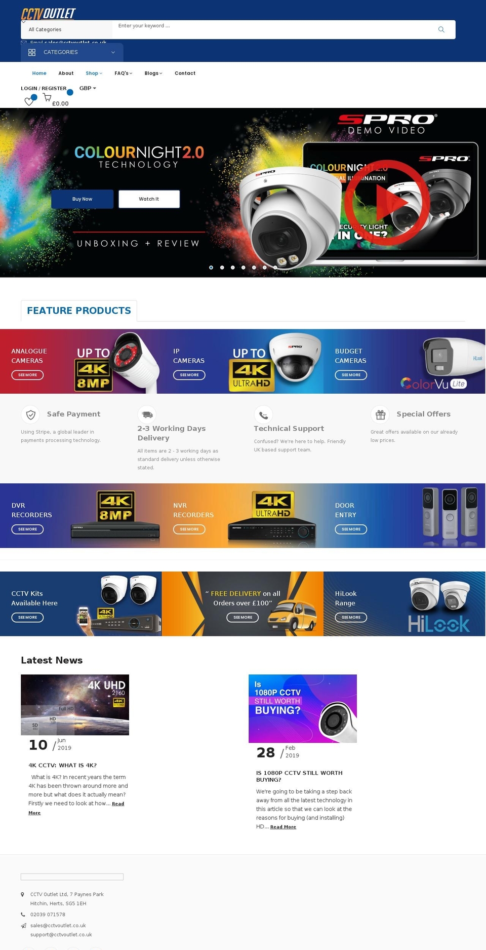 cctvoutlet.co.uk shopify website screenshot