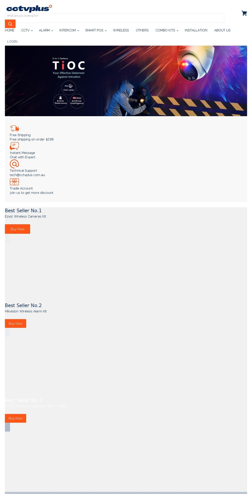 cctvplus.com.au shopify website screenshot
