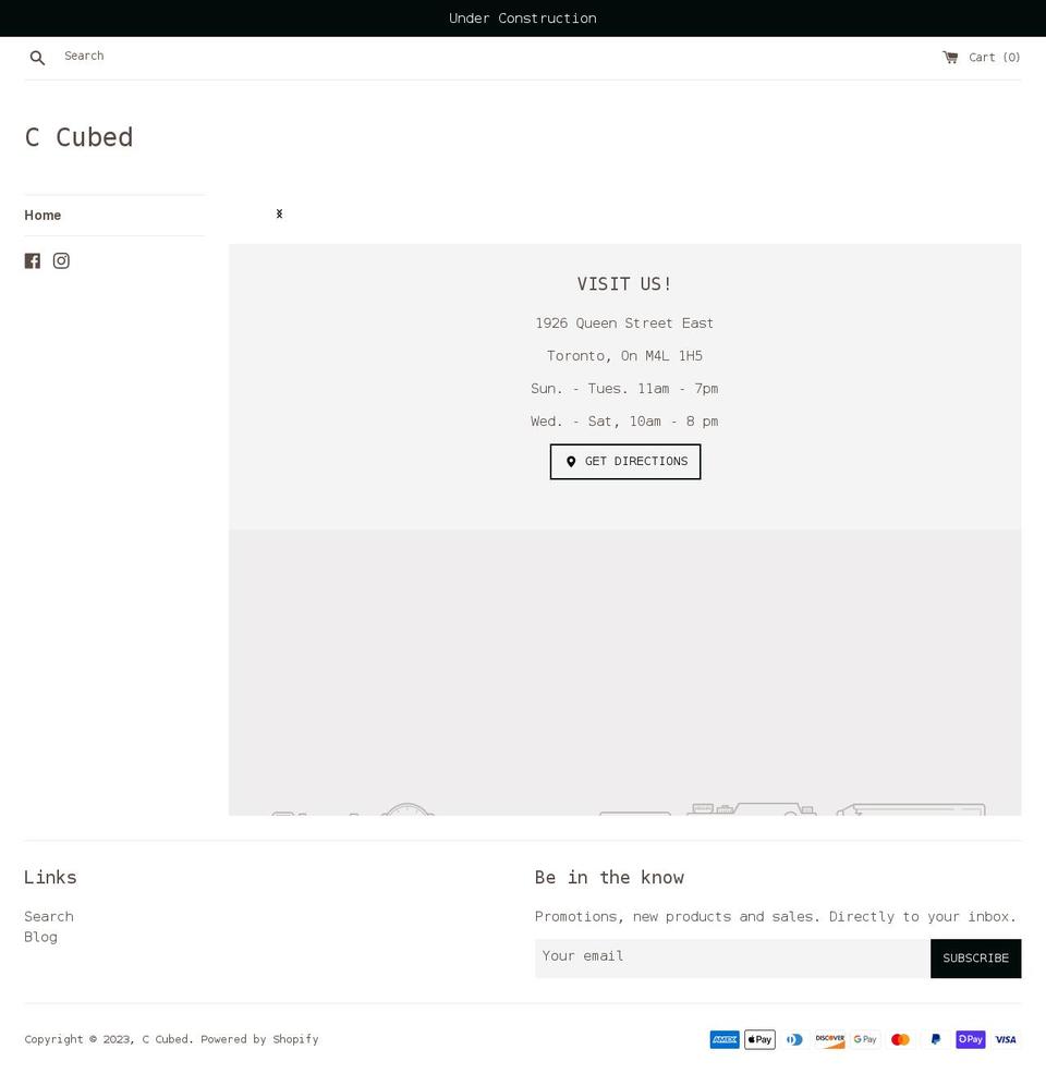 ccubed.ca shopify website screenshot