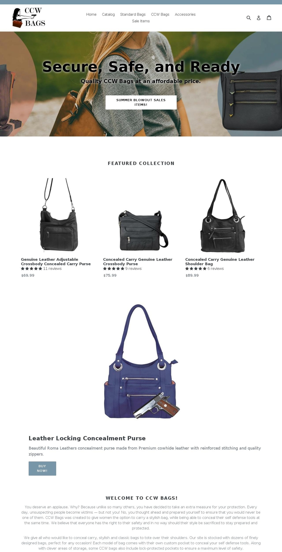 ccwbags.com shopify website screenshot
