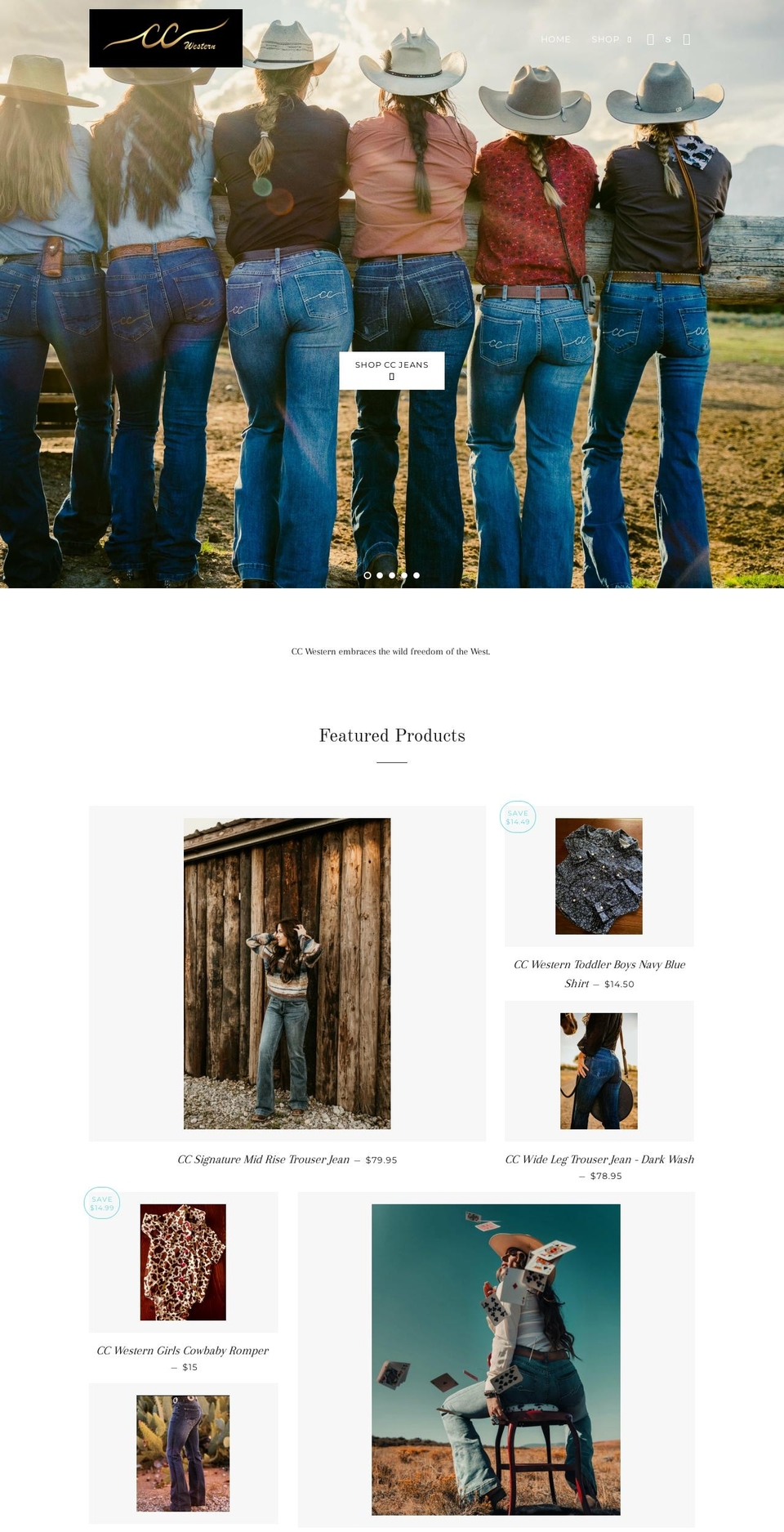 ccwestern.com shopify website screenshot