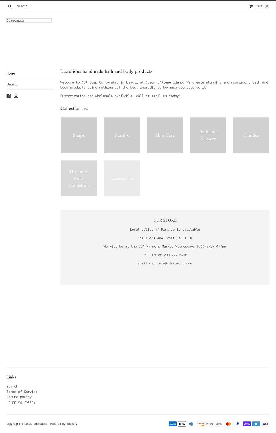 cdasoapco.com shopify website screenshot