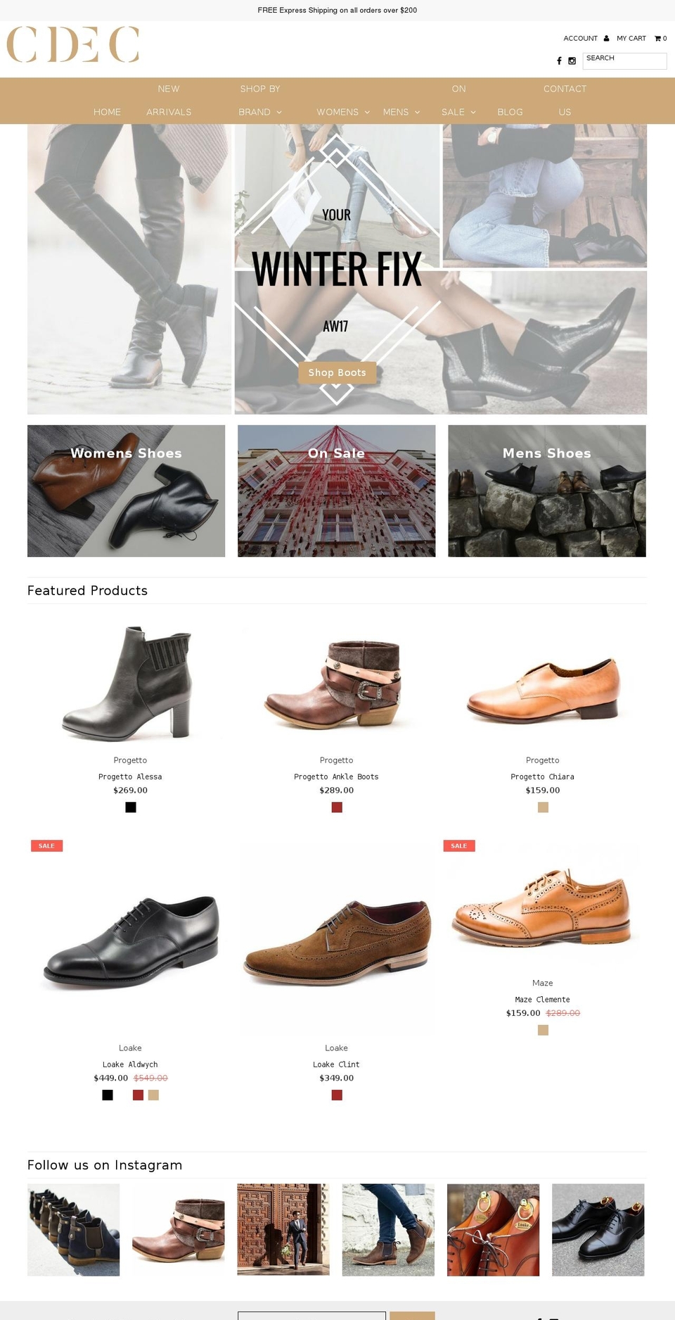 cdecshoes.com shopify website screenshot