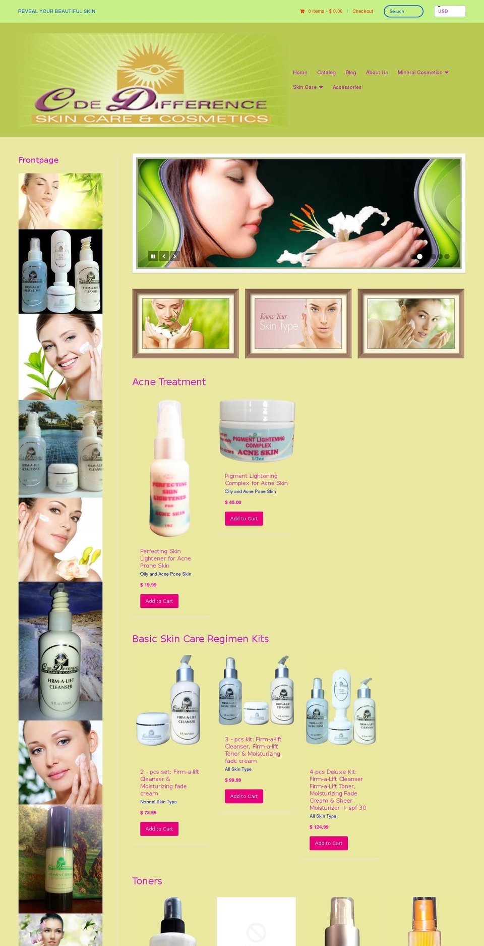 cdedifferenceskincare.com shopify website screenshot