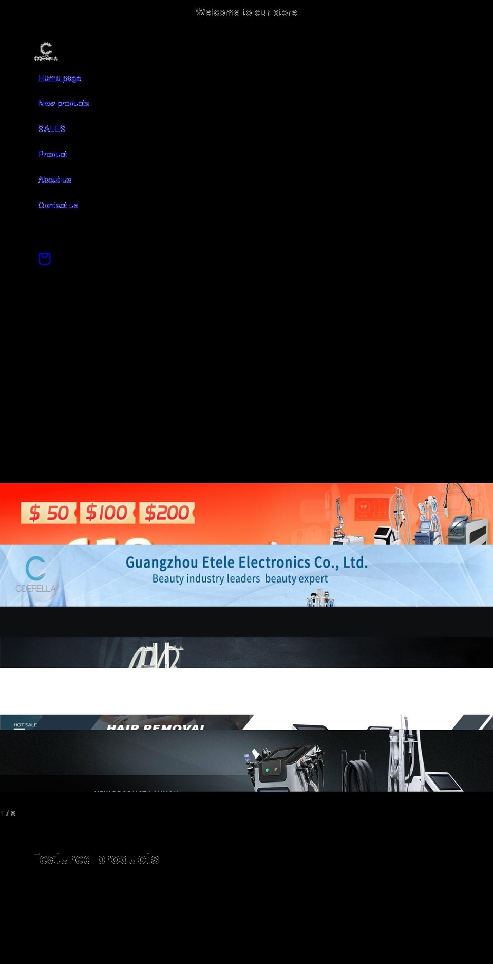 cderella.com shopify website screenshot