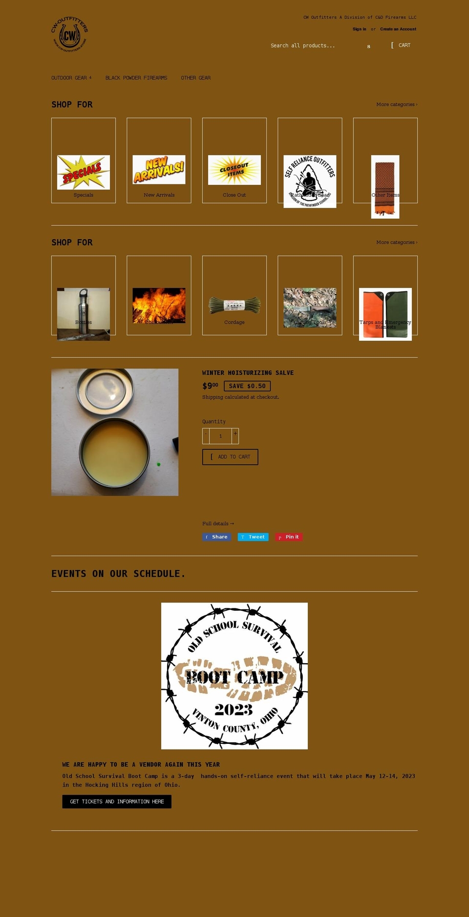 cdfirearmsllc.com — Shopify storefront screenshot