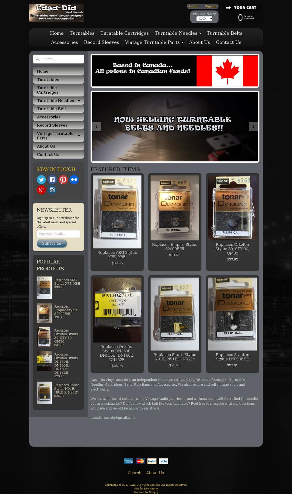 cdrecords.ca shopify website screenshot