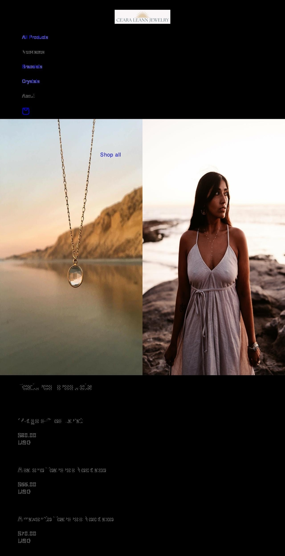 cearaleannjewelry.com shopify website screenshot