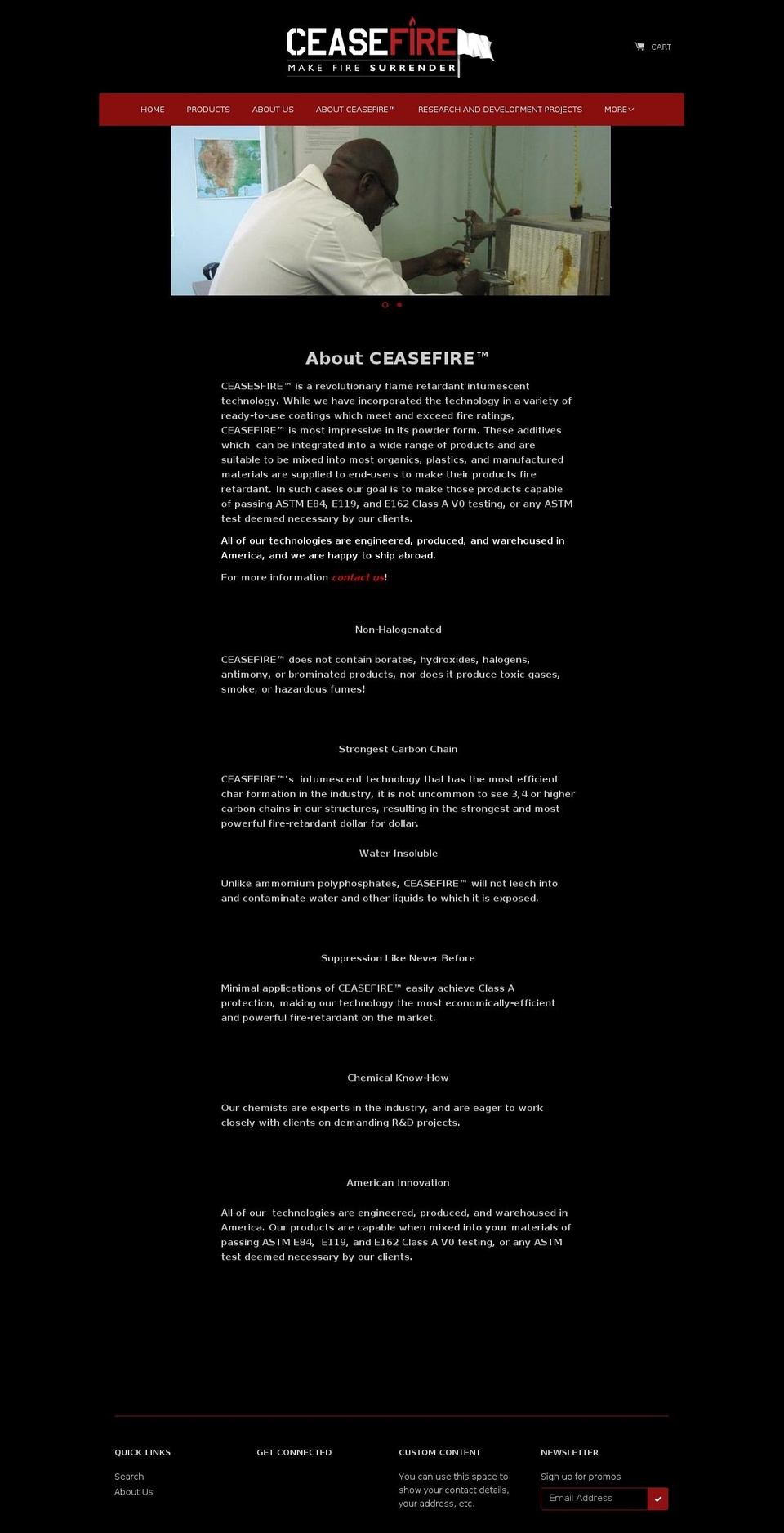 ceasefiretech.com shopify website screenshot