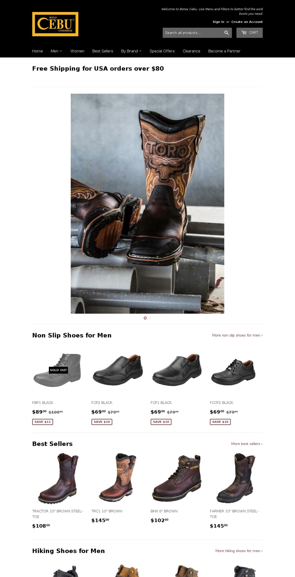 cebu-boots.com — Shopify storefront screenshot