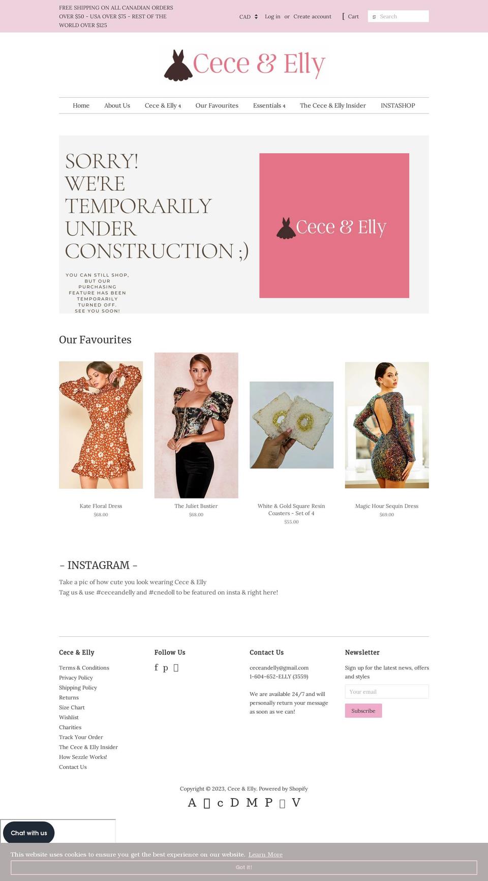 ceceandelly.com — Shopify storefront screenshot
