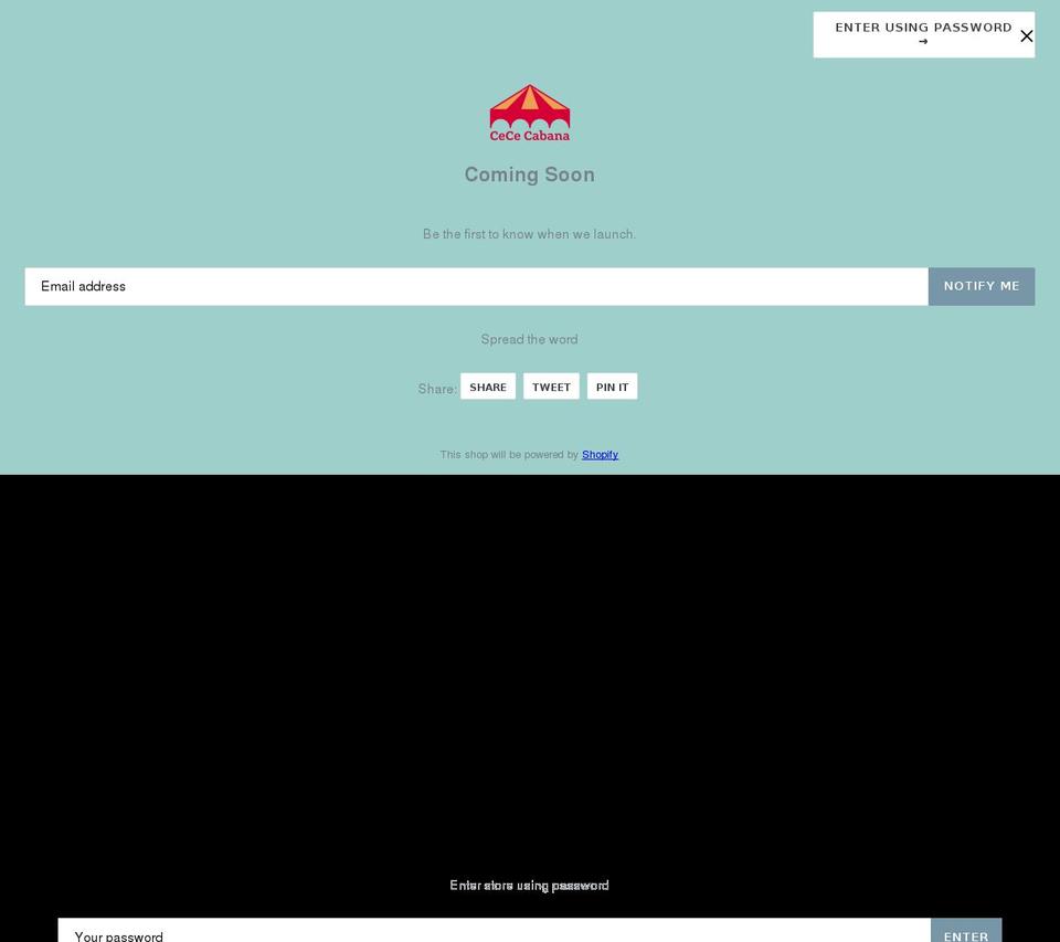 cececabana.myshopify.com shopify website screenshot