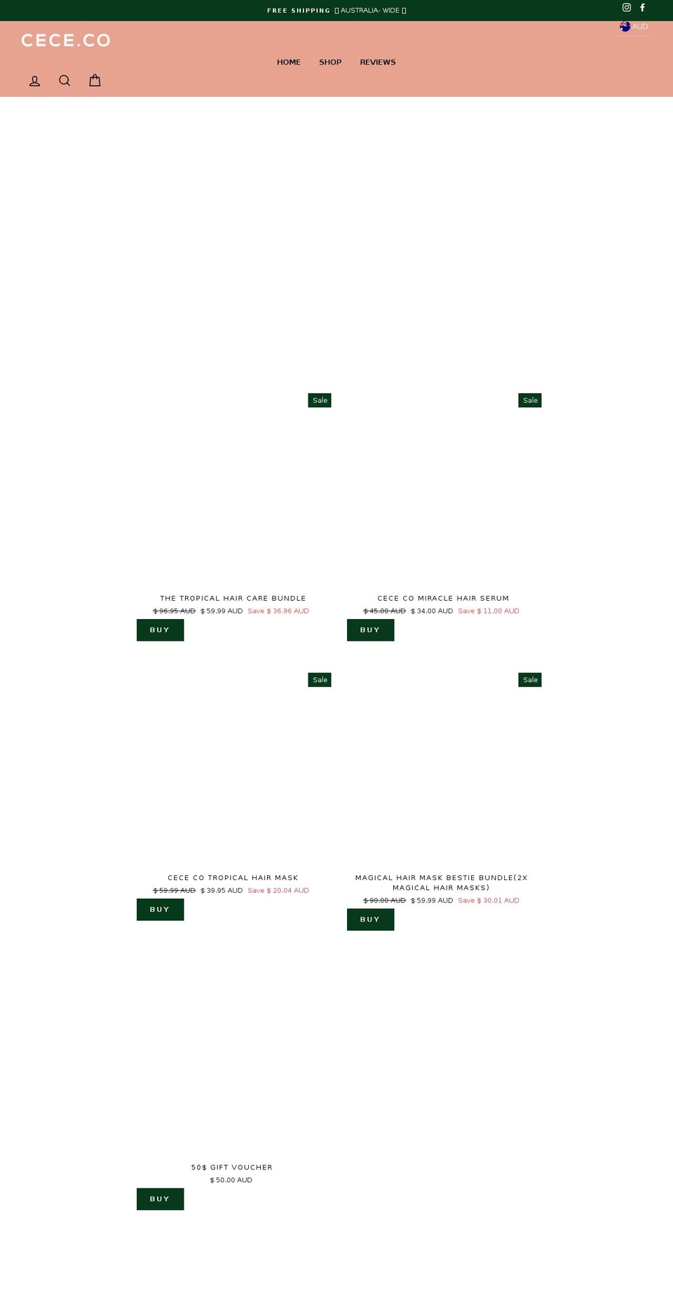 cececo.com.au shopify website screenshot