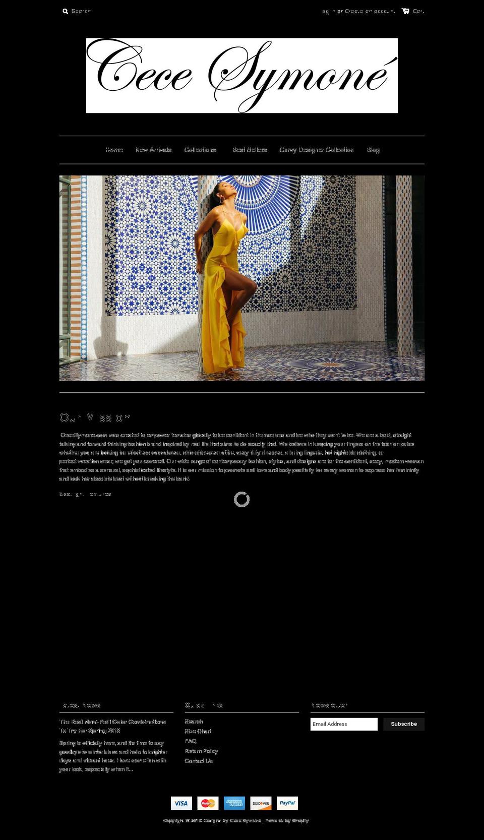 cecesymone.com shopify website screenshot