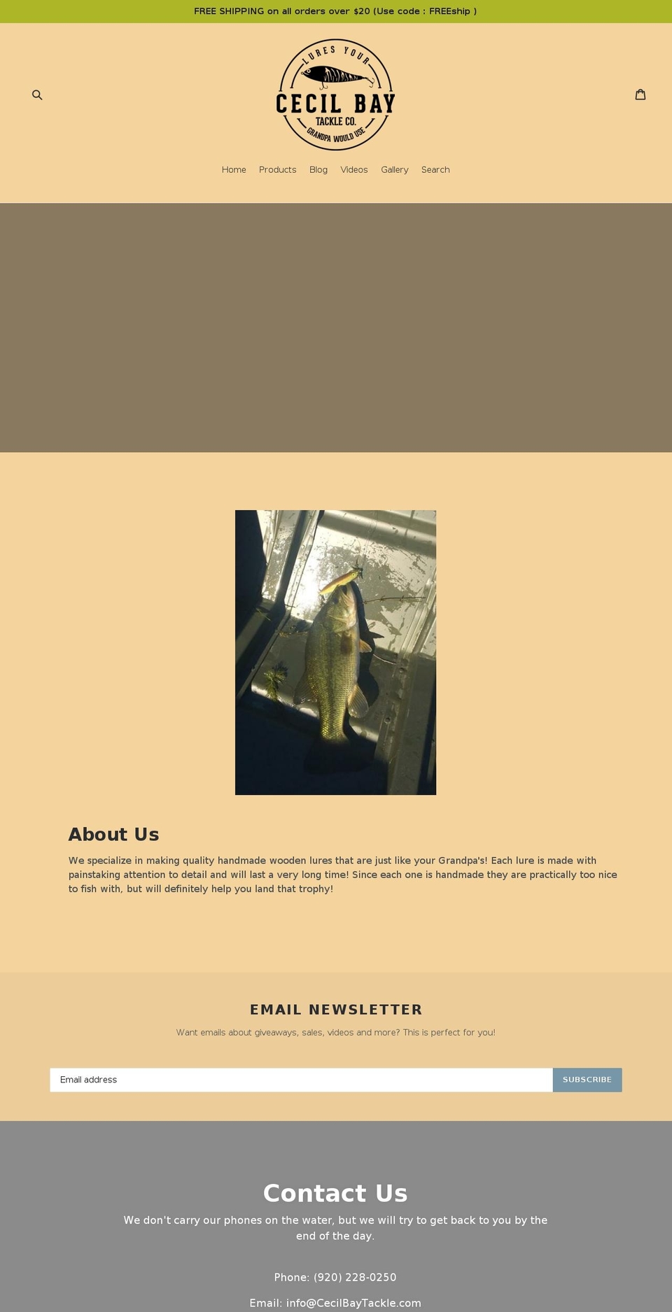 cecilbaytackle.com — Shopify storefront screenshot