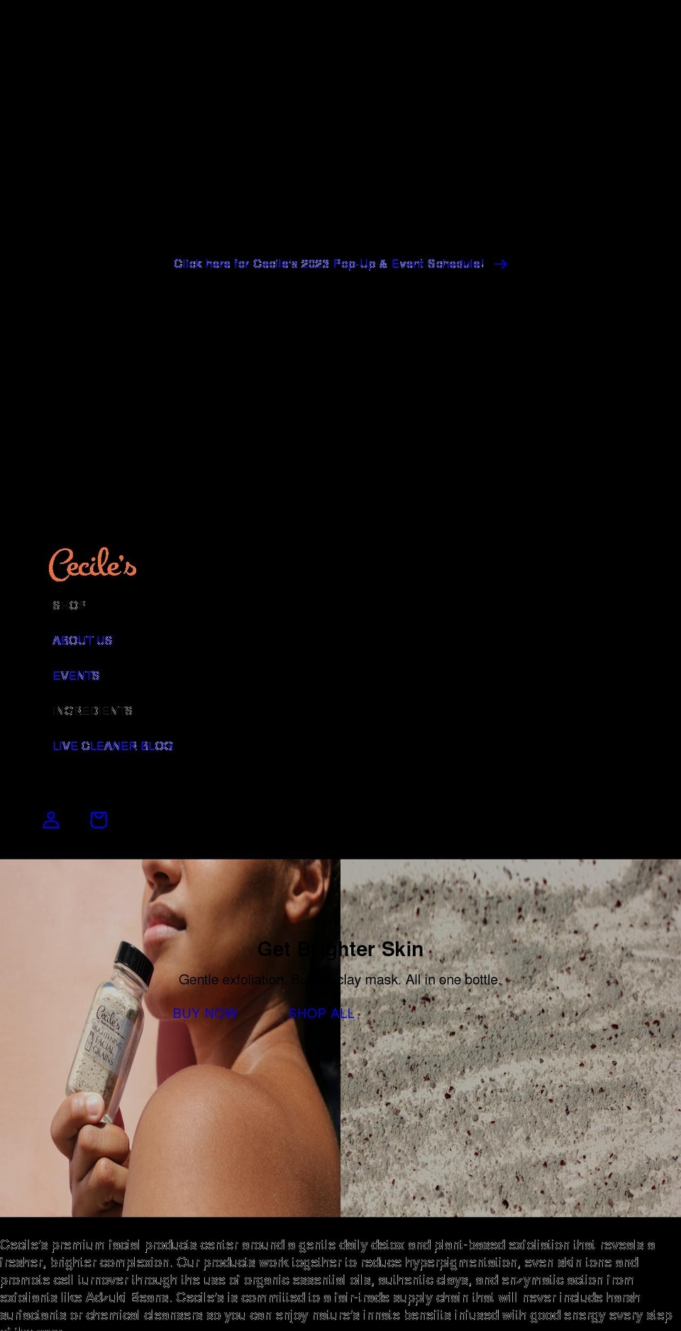 cecilesbathandbody.com shopify website screenshot