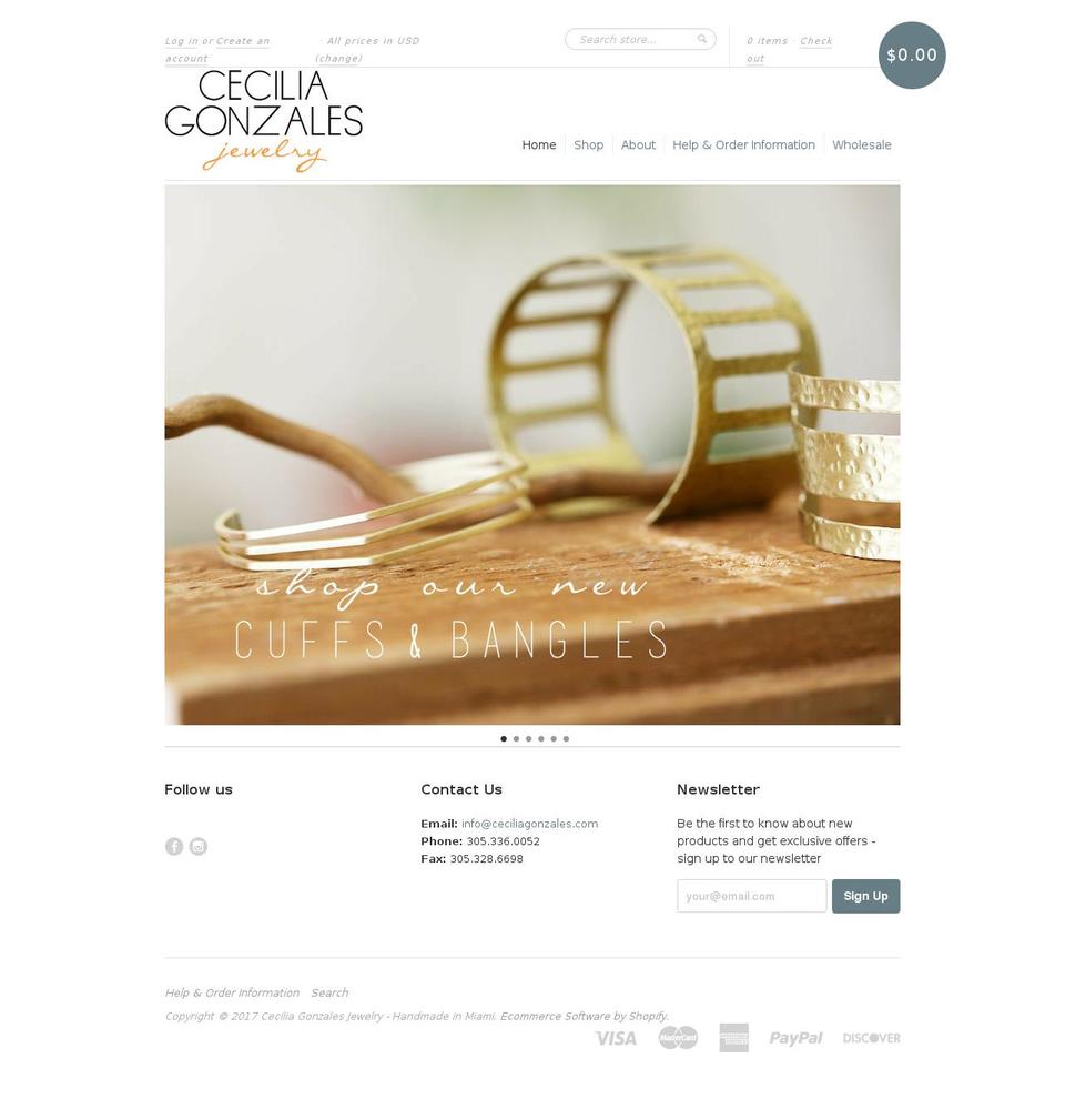 ceciliagonzalez.com shopify website screenshot