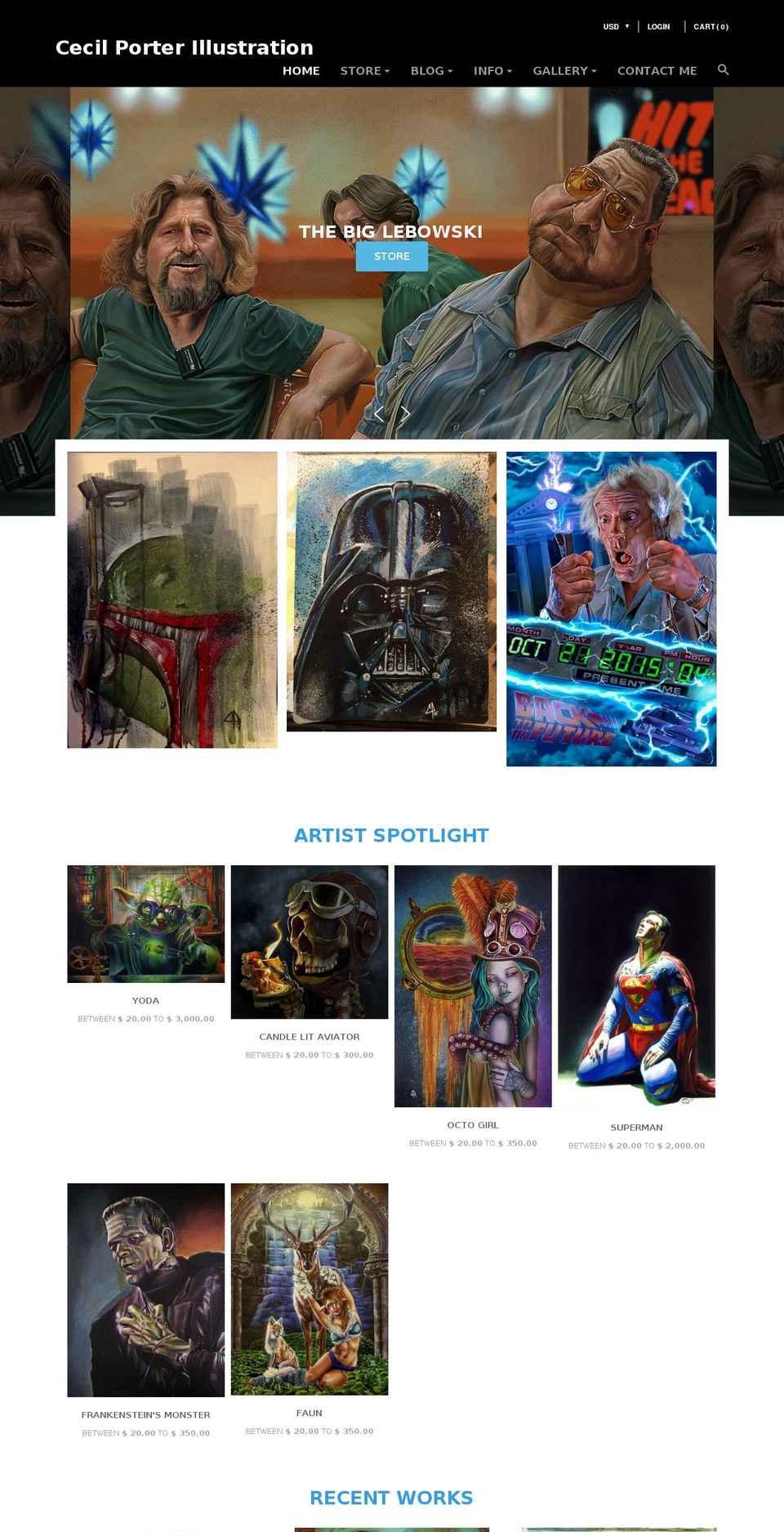 cecilporterillustrated.com shopify website screenshot