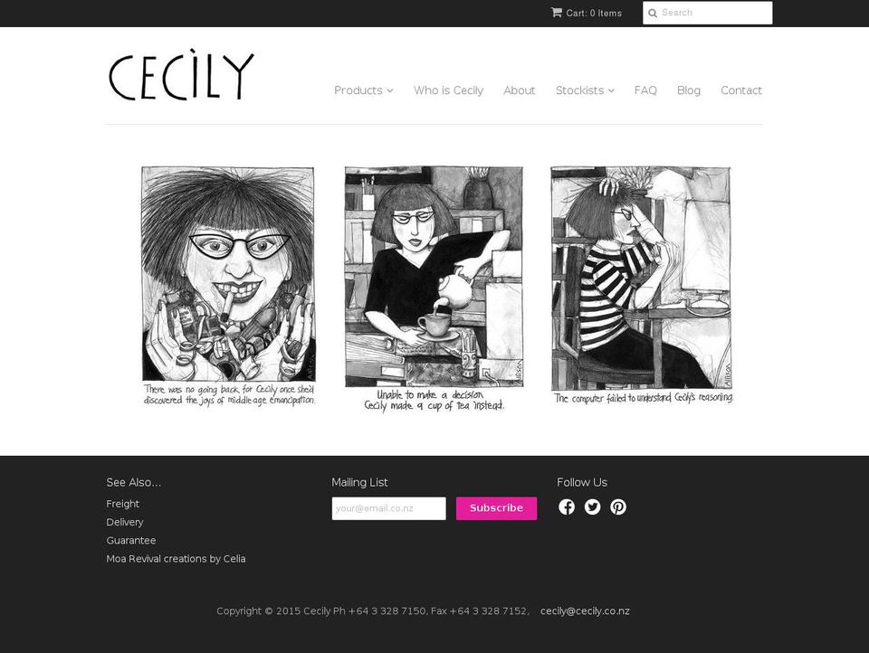 cecily.co.nz shopify website screenshot